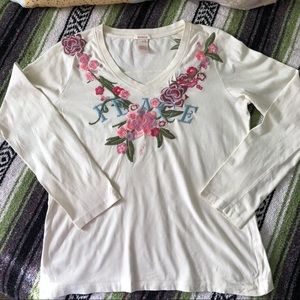 RaRe Sundance embroidered PeAcE beautiful shirt
